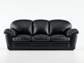 3 Sitzer Sofas mit Bezug in Lederoptik 220 x 96 x 91 cm - Schwarz - Klassisch gepolstertes Design