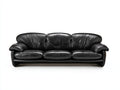 3 Sitzer Sofas Lederoptik 235x95x84 cm - Schwarz - Klassisches Design mit weichen Rundformen