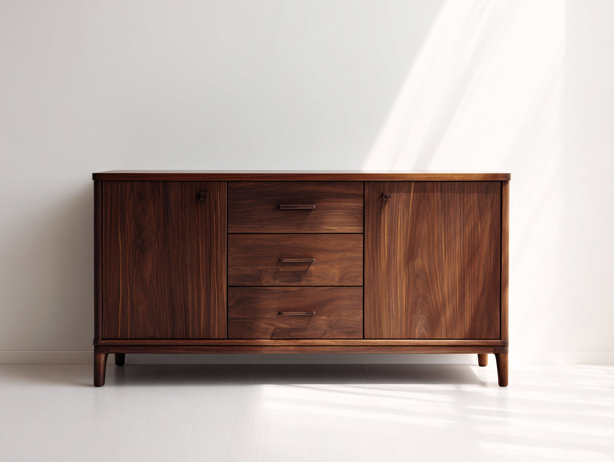 Dielenschränke Holz 160x45x85 cm Dunkelbraun Flur Modern mit 2 Türen und 3 Schubladen