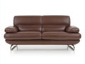 Zweisitzer Sofa Kunstleder 190x88x84 cm Braun Wohnzimmer Modern mit Metallkufen
