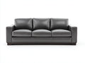 3 Sitzer Sofas Kunstleder 218x88x84 cm - dunkelgrau - modernes Wohnzimmerdesign