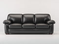 3 Sitzer Sofas Kunstleder 205x90x88 cm - Schwarz - Modern für Wohnzimmer mit gepolsterten Armlehnen