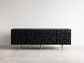 Dielenschränke Holz 180x40x78 cm Schwarz Gold Flur Modern mit 4 Türen