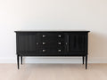 Dielenschrank Holzwerkstoff 160x40x70 cm - schwarz - mit 2 Türen und 3 Schubladen