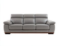 3 Sitzer Sofas Lederoptik 220x95x92 cm - Grau Braun Schwarz - Modernes Design mit hoher Rückenlehne