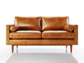 Zweisitzer Sofa Kunstleder 172x84x82 cm - cognacbraun - modernes Wohnzimmerdesign