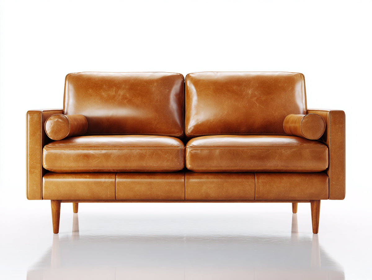 Zweisitzer Sofa Kunstleder 172x84x82 cm - cognacbraun - modernes Wohnzimmerdesign