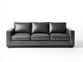 3 Sitzer Sofas Kunstleder 220x90x82 cm Schwarz Wohnzimmer Modern mit breiten Armlehnen