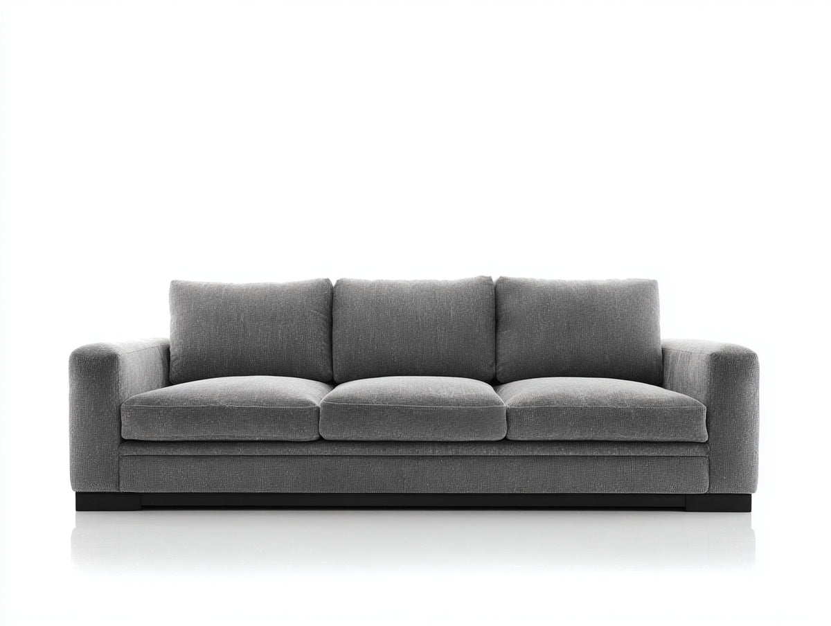 3 Sitzer Sofas mit Stoffbezug 224 x 94 x 82 cm - Grau - Geradliniges Design für das Wohnzimmer