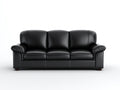 3 Sitzer Sofas mit Bezug in Lederoptik 218 x 92 x 88 cm - Schwarz - Gepolstertes Design für das Wohnzimmer