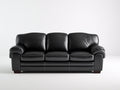 3 Sitzer Sofas Kunstleder 215x90x88 cm - schwarz - klassisches Wohnzimmerdesign