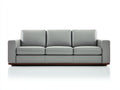 3 Sitzer Sofas Kunstleder 220x90x82 cm - grau - modernes Wohnzimmerdesign