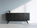 Dielenschränke Holzwerkstoff 190x45x76 cm - Schwarz - Modern mit 4 Türen